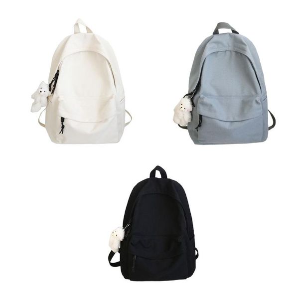 canvas backpack daypack satchel school travel bookbag lx9f