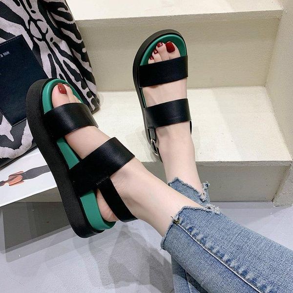 sandals low woman leather low-heeled hoof heels rubber fabric rome slides patent women shoes with str, Black
sandals low woman leather low-heeled hoof heels rubber fabric rome slides patent women shoes with str, Black