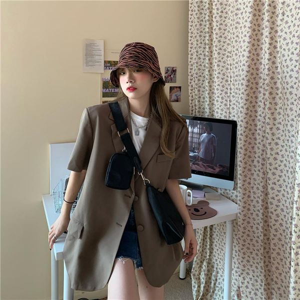 women's suits & blazers blazer thin 2021 summer professional loose mid-length casual short-sleeved shoulder pad suit jacket office clot, White;black
women's suits & blazers blazer thin 2021 summer professional loose mid-length casual short-sleeved shoulder pad suit jacket office clot, White;black