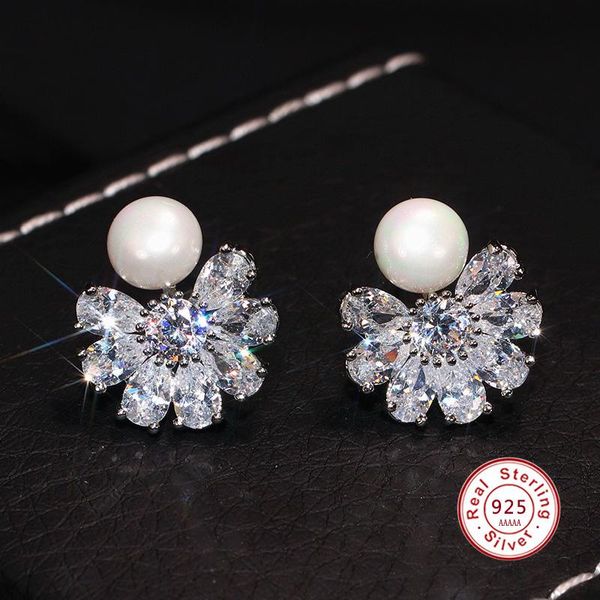 stud beautiful cz crystal small pearls flower bridal wedding earrings for women 925 sterling silver jewelry gift, Golden;silver
stud beautiful cz crystal small pearls flower bridal wedding earrings for women 925 sterling silver jewelry gift, Golden;silver