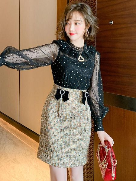 women's tracksuits bronzing sequins mesh gauze wood ear stitching tweed fake two-piece dress 2021 autumn, Gray
women's tracksuits bronzing sequins mesh gauze wood ear stitching tweed fake two-piece dress 2021 autumn, Gray