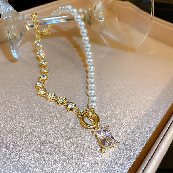 chokers fyuan korean style pearl choker necklaces for women square crystal pendant jewelry accessories, Golden;silver
chokers fyuan korean style pearl choker necklaces for women square crystal pendant jewelry accessories, Golden;silver