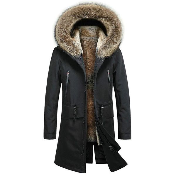 men's leather & faux real fur coat men natural liner raccoon collar hooded parka warm plus size winter sp18d9636e yy702, Black
men's leather & faux real fur coat men natural liner raccoon collar hooded parka warm plus size winter sp18d9636e yy702, Black