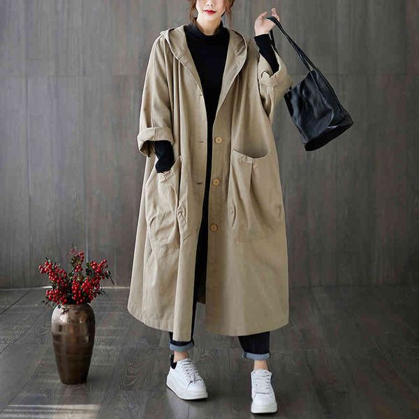 women's trench coats plus size long coat women hooded autumn winter casual pocket outwear female windbreaker loose oversize overc, Tan;black
women's trench coats plus size long coat women hooded autumn winter casual pocket outwear female windbreaker loose oversize overc, Tan;black