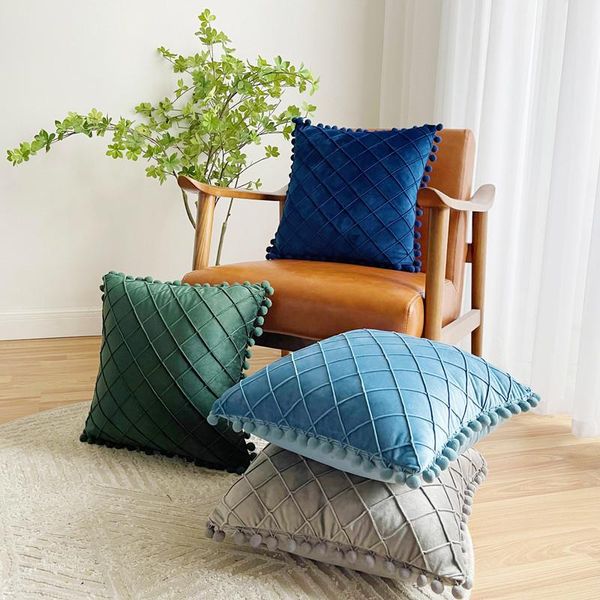 cushion/decorative pillow velvet cover pom-poms cushion for sofa living room 45x45cm nordic housse de coussin decoration salon
cushion/decorative pillow velvet cover pom-poms cushion for sofa living room 45x45cm nordic housse de coussin decoration salon