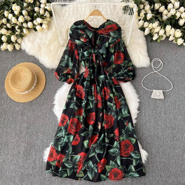 casual dresses autumn winter vintage women floral long dress black printed o-neck puff sleeve high waist a-line vestido female elegant, Black;gray
casual dresses autumn winter vintage women floral long dress black printed o-neck puff sleeve high waist a-line vestido female elegant, Black;gray