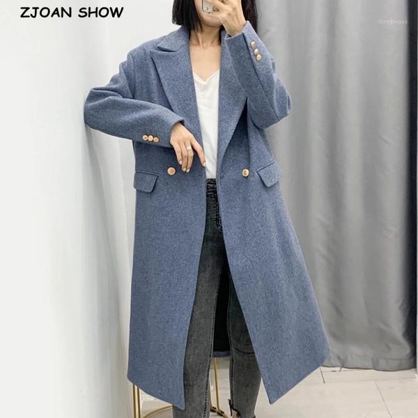 women's wool & blends 2021 winter stay warm woolen long coat 2 buttons notched collar sleeve knee length ol trench back slit outerwear, Black
women's wool & blends 2021 winter stay warm woolen long coat 2 buttons notched collar sleeve knee length ol trench back slit outerwear, Black