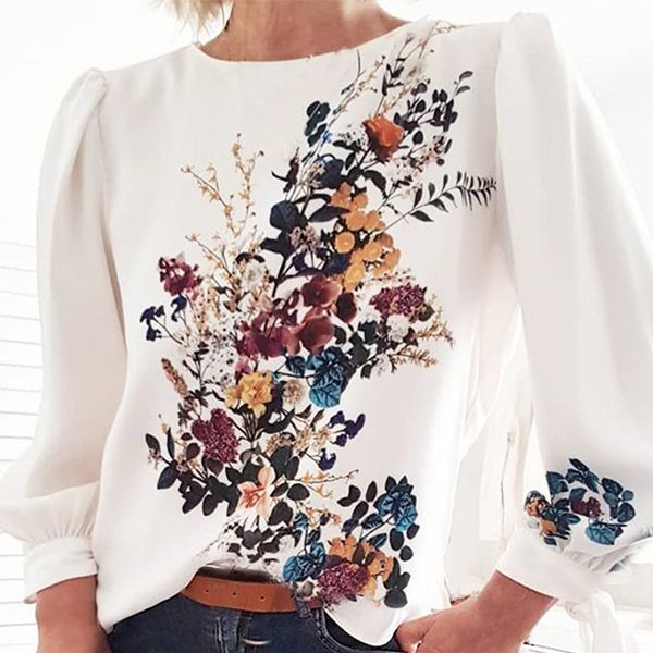women printed blouse shirts long sleeve loose style pullover blouse chic casual spring fall fashion new trends shirt, White
women printed blouse shirts long sleeve loose style pullover blouse chic casual spring fall fashion new trends shirt, White