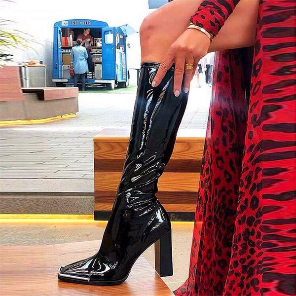 boots small square toe metal decoration ladies high heel black long tube short winter boot
boots small square toe metal decoration ladies high heel black long tube short winter boot