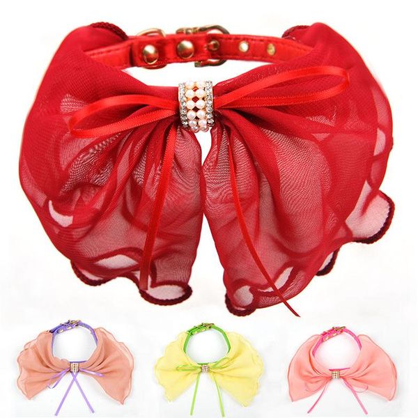 soft chiffon bow dog collar rhinestone pu leather crystal diamond puppy pet collars pets supplies cat accessories & leashes
soft chiffon bow dog collar rhinestone pu leather crystal diamond puppy pet collars pets supplies cat accessories & leashes