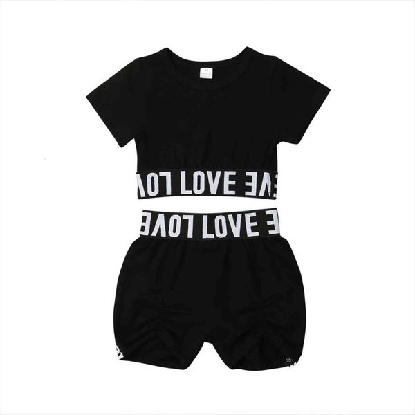 2 7years kid toddler girl child black crop t shirt short pants clothes sunsuit outfit, White
2 7years kid toddler girl child black crop t shirt short pants clothes sunsuit outfit, White