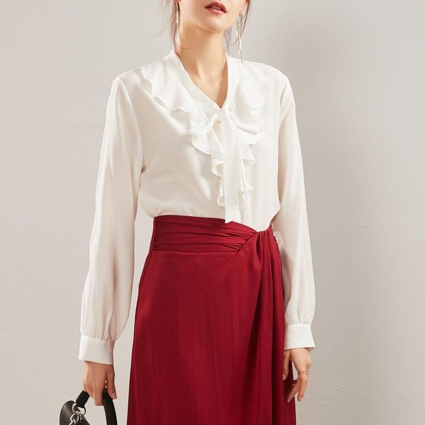 women's blouses & shirts 100% real silk female spring autumn 2021 blouse for women elegant office lady style chemise femme zjt2232, White
women's blouses & shirts 100% real silk female spring autumn 2021 blouse for women elegant office lady style chemise femme zjt2232, White