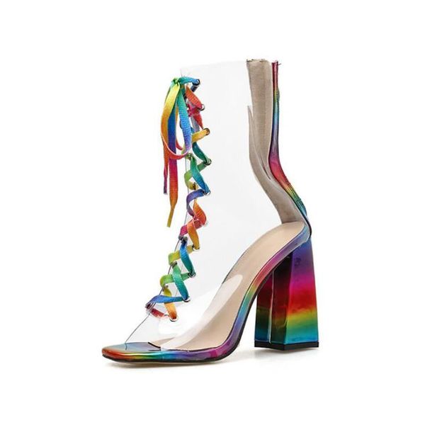 boots 2021 women transparent clear shoes big size thick heel fashion jelly ankle short female lace up sandals, Black
boots 2021 women transparent clear shoes big size thick heel fashion jelly ankle short female lace up sandals, Black