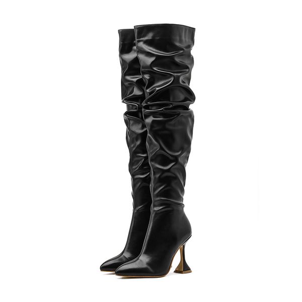 sandals size 35-42 2021 women over the knee boots high heel pleated long botas winter shoes pointed toe footwear dn55, Black
sandals size 35-42 2021 women over the knee boots high heel pleated long botas winter shoes pointed toe footwear dn55, Black