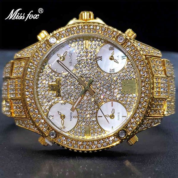 missfox big watch men cuban luxury 18k gold men's watches with wide strap multiple time zone waterproof relojes marcas famosas, Slivery;brown
missfox big watch men cuban luxury 18k gold men's watches with wide strap multiple time zone waterproof relojes marcas famosas, Slivery;brown