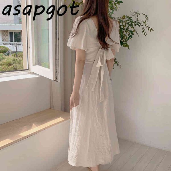 minimalism chic korean temperament single-breasted v neck short sleeve backless bandage dress women summer fashion retro 210429, Black;gray
minimalism chic korean temperament single-breasted v neck short sleeve backless bandage dress women summer fashion retro 210429, Black;gray