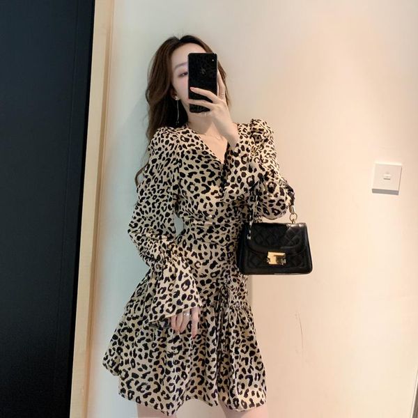 casual dresses french leopard print dress one piece autumn long sleeve v neck cabaret party mini a line for women, Black;gray
casual dresses french leopard print dress one piece autumn long sleeve v neck cabaret party mini a line for women, Black;gray
