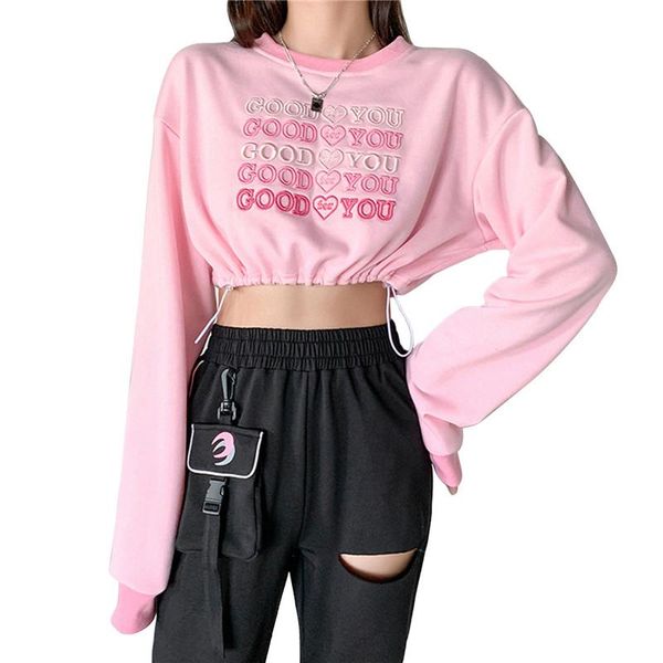 women's t-shirt summer 2021 women fashion t-shirts long sleeve tee letter embroidery sweet stylish drawstring crop for ladies, White
women's t-shirt summer 2021 women fashion t-shirts long sleeve tee letter embroidery sweet stylish drawstring crop for ladies, White