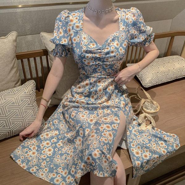 summer floral dress women french style puff sleeve chiffon split oversize korean print clothes 2021 casual dresses, Black;gray
summer floral dress women french style puff sleeve chiffon split oversize korean print clothes 2021 casual dresses, Black;gray