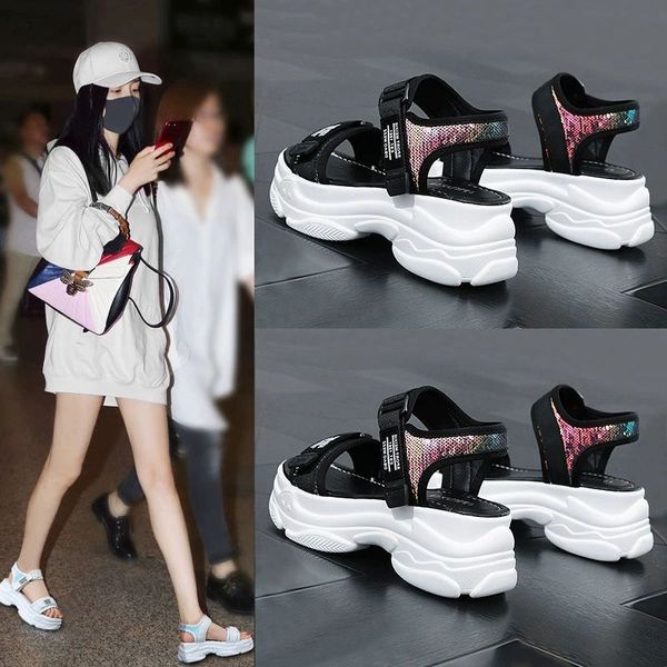 open-toed women's sport wedge hollow out sandals outdoor cool platform women beach summer shoes 2021, Black
open-toed women's sport wedge hollow out sandals outdoor cool platform women beach summer shoes 2021, Black