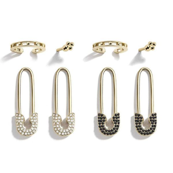 stud 4pcs punk crystals safety pin shape earrings set ear threader studs jewelry, Golden;silver
stud 4pcs punk crystals safety pin shape earrings set ear threader studs jewelry, Golden;silver