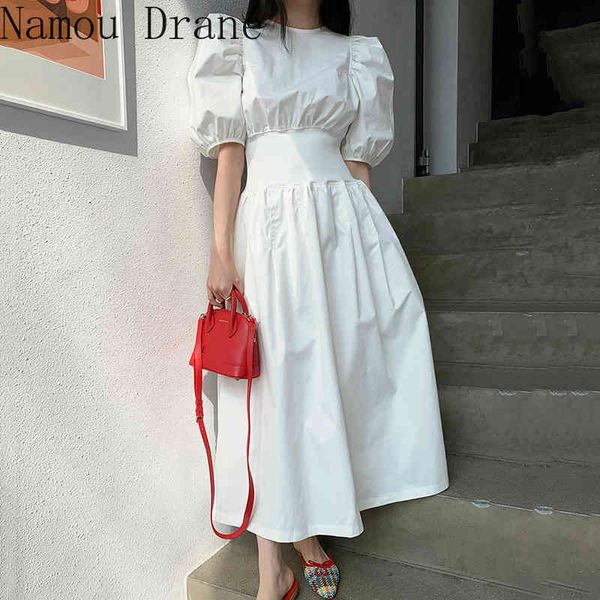 korean chic french elegant round neck loose pleated design high waist expandable puff sleeve dress women 210429, Black;gray
korean chic french elegant round neck loose pleated design high waist expandable puff sleeve dress women 210429, Black;gray