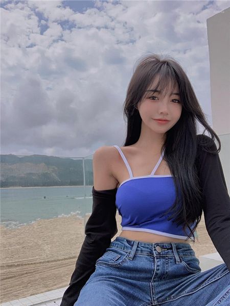 make firm offers 6087 blue cultivate morality asymmetric condole belt vest + black super soft waxy knitted shawl camisoles & tanks, Black;white
make firm offers 6087 blue cultivate morality asymmetric condole belt vest + black super soft waxy knitted shawl camisoles & tanks, Black;white