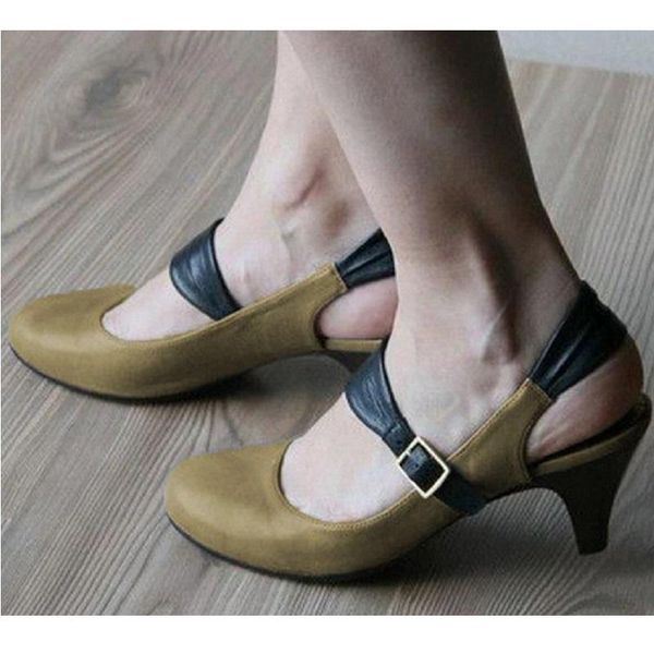summer mid heels women sandals mixed colors buckle strap ladies shoes round toe slingback pumps sandalias mujer, Black
summer mid heels women sandals mixed colors buckle strap ladies shoes round toe slingback pumps sandalias mujer, Black