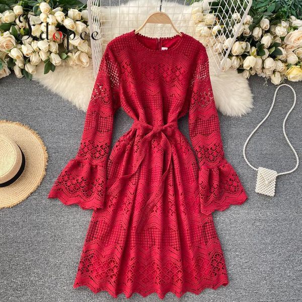 elegant dress autumn winter outwear sweet hollowed out temperament flare sleeve lace solid color collect waist casual dresses, Black;gray
elegant dress autumn winter outwear sweet hollowed out temperament flare sleeve lace solid color collect waist casual dresses, Black;gray