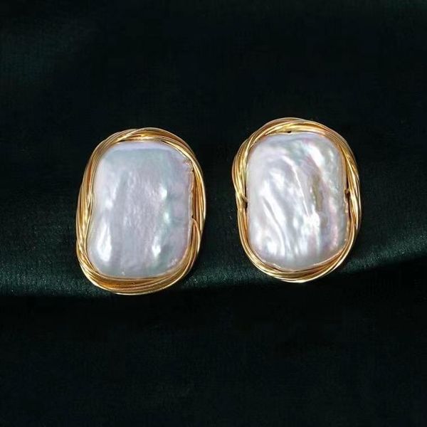 baroqueonly 18-24mm 100% natural baroque square pearl stud earrings 925 sterling silver anti allergy jewelry gift efc, Golden;silver
baroqueonly 18-24mm 100% natural baroque square pearl stud earrings 925 sterling silver anti allergy jewelry gift efc, Golden;silver