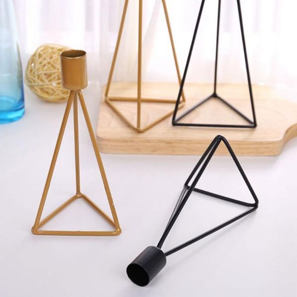 candle holders 1pc triangle geometric iron candlestick ornament for decoration golden gold/black home decro two sizes
candle holders 1pc triangle geometric iron candlestick ornament for decoration golden gold/black home decro two sizes
