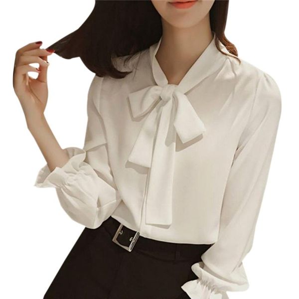 women's blouses & shirts autumn bow chiffon solid color long sleeve shirt butterfly tie thin slim casual, White
women's blouses & shirts autumn bow chiffon solid color long sleeve shirt butterfly tie thin slim casual, White