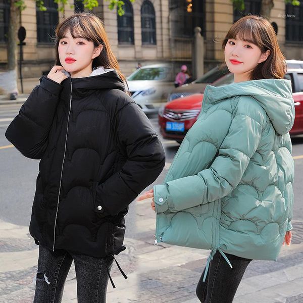 women's down & parkas 2021 short winter jacket women warm hooded cotton female casual loose korean cotton-padded coat outwear, Black
women's down & parkas 2021 short winter jacket women warm hooded cotton female casual loose korean cotton-padded coat outwear, Black