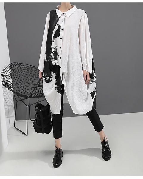 casual dresses korean style woman long sleeve white print shirt dress painting plus size straight lady midi loose robe femme, Black;gray
casual dresses korean style woman long sleeve white print shirt dress painting plus size straight lady midi loose robe femme, Black;gray