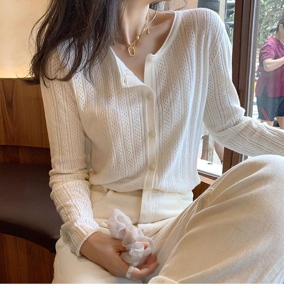 women's knits & tees white knitted fabric cardigan for women 2021 early spring bottoming shirt sweater coat sun protection hollow thin
women's knits & tees white knitted fabric cardigan for women 2021 early spring bottoming shirt sweater coat sun protection hollow thin