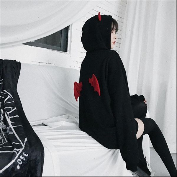 autumn punk gothic devil women sweatshirt horn hooded winter warm loose harajuku outdoor cute hoodies pullover, Black
autumn punk gothic devil women sweatshirt horn hooded winter warm loose harajuku outdoor cute hoodies pullover, Black
