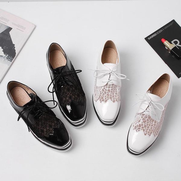 dress shoes autumn women platform woman brogue derby patent leather lace up footwear female oxford for, Black
dress shoes autumn women platform woman brogue derby patent leather lace up footwear female oxford for, Black