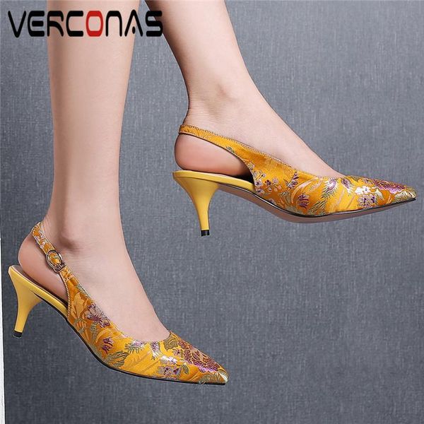 dress shoes verconas women classic design embroidered thin heels shallow slippers pointed toe thick sandals summer woman, Black
dress shoes verconas women classic design embroidered thin heels shallow slippers pointed toe thick sandals summer woman, Black