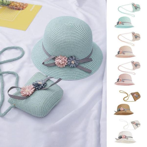 wide brim hats straw hat set with flowers decoration sun cap and bag for little girls knit summer gift beach poolside vacation, Blue;gray
wide brim hats straw hat set with flowers decoration sun cap and bag for little girls knit summer gift beach poolside vacation, Blue;gray