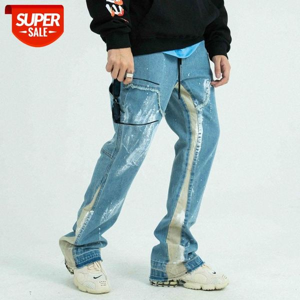 splashing ink brush paint deconstruction stitching jeans male personality street hip-hop raw edge micro flared long pants #j85n, Blue
splashing ink brush paint deconstruction stitching jeans male personality street hip-hop raw edge micro flared long pants #j85n, Blue