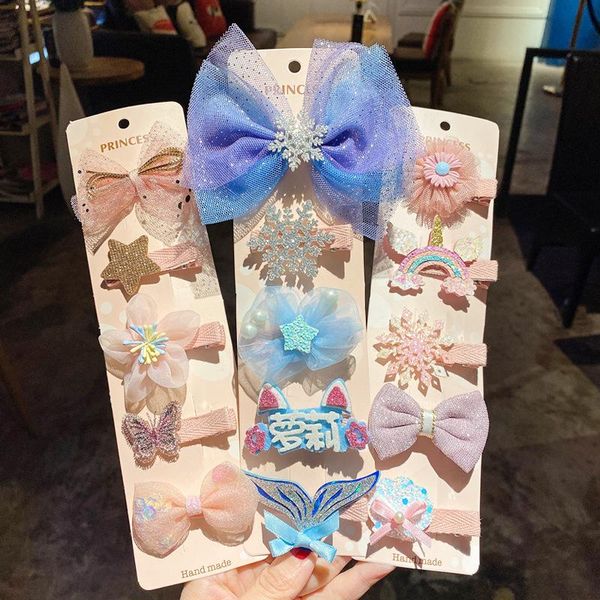 5/10pcs/set cute children's bow hair clips set fabric hairpin accessories for girls lovely cartoon flowers headwear, Slivery;white
5/10pcs/set cute children's bow hair clips set fabric hairpin accessories for girls lovely cartoon flowers headwear, Slivery;white