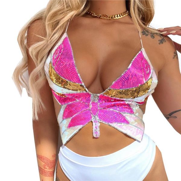 sequin butterfly print womens tank camisoles summer crop short halter sleeveless backless vintage lace up, White
sequin butterfly print womens tank camisoles summer crop short halter sleeveless backless vintage lace up, White