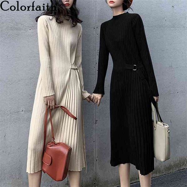spring winter women dress loose knitting high waist bottoming elasticity lace up pleated long dr4818 210427, White;black
spring winter women dress loose knitting high waist bottoming elasticity lace up pleated long dr4818 210427, White;black