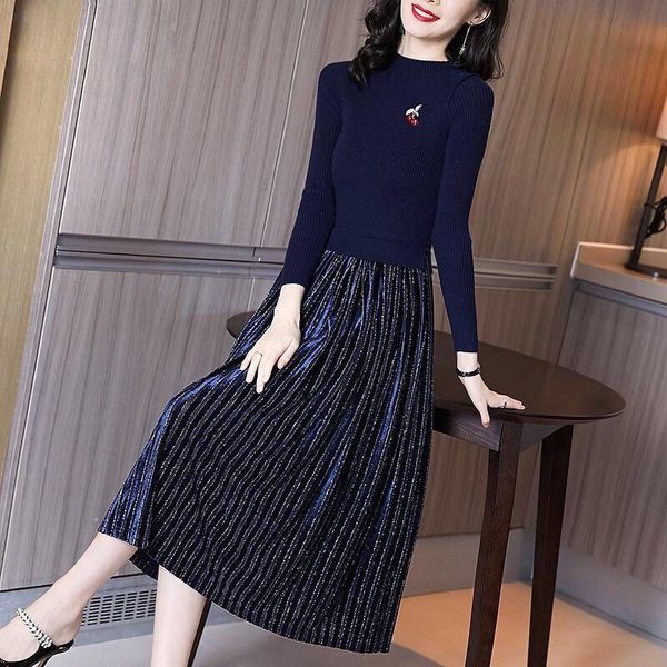 casual dresses 2021 spring women's base knitted embroidery dress slim temperament sweater skirt, Black;gray
casual dresses 2021 spring women's base knitted embroidery dress slim temperament sweater skirt, Black;gray