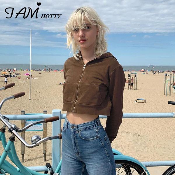 brown cropped hoodies women casual kawaii zip-up sweatshirt for girls long sleeve pockets aesthetic jacket autumn 90s iamty women's & s, Black
brown cropped hoodies women casual kawaii zip-up sweatshirt for girls long sleeve pockets aesthetic jacket autumn 90s iamty women's & s, Black