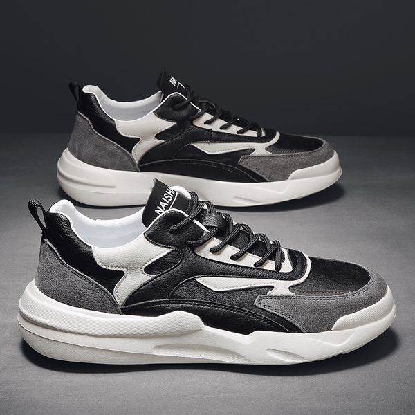 brand new high end men leather casual shoes all seasons patchwork lace-up leisure flat shoes man fashion sneakers, Black
brand new high end men leather casual shoes all seasons patchwork lace-up leisure flat shoes man fashion sneakers, Black
