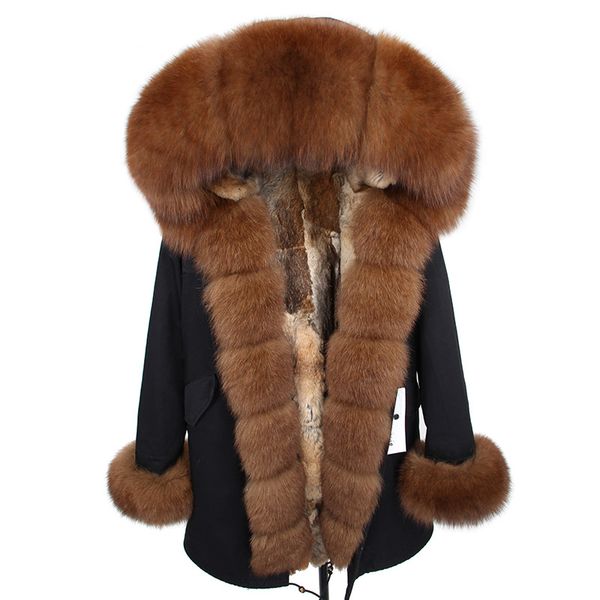 real fur coat women winter jacket real fox fur collar rabbit lining oddfox brand long parka waterproof hood thick warm, Black
real fur coat women winter jacket real fox fur collar rabbit lining oddfox brand long parka waterproof hood thick warm, Black