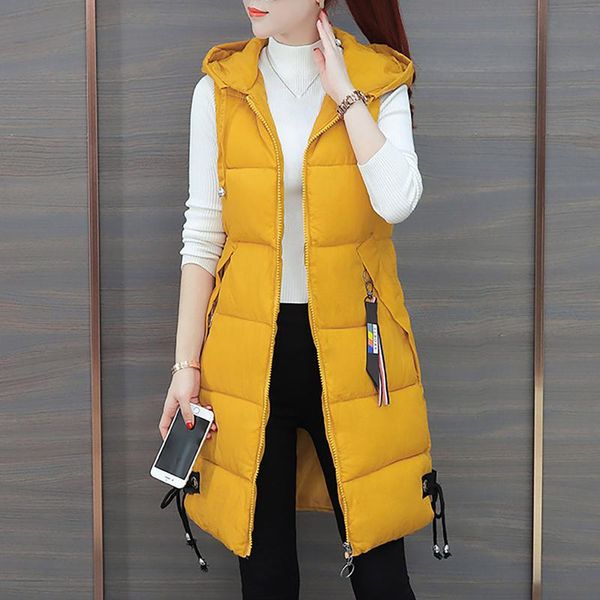 women's vests ladies warm plus size solid color hooded single breasted medium length cotton women waistcoat slim cardigan coat de mujer, Black;white
women's vests ladies warm plus size solid color hooded single breasted medium length cotton women waistcoat slim cardigan coat de mujer, Black;white