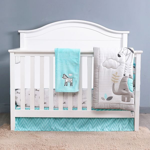 4pcs blue grey children room decor cotton breathable baby items for newborns crib bedding (duvet+fitted sheet+bed skirt+blanket)
4pcs blue grey children room decor cotton breathable baby items for newborns crib bedding (duvet+fitted sheet+bed skirt+blanket)