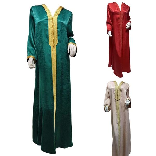 ethnic clothing dubai arabic muslim maxi dress women long sleeve velvet hooded robe embroidery trim moroccan kaftan islamic turkey gown, Red
ethnic clothing dubai arabic muslim maxi dress women long sleeve velvet hooded robe embroidery trim moroccan kaftan islamic turkey gown, Red